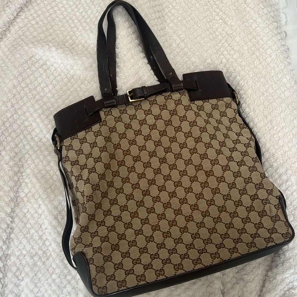 Gucci Brown GG Monogram Canvas Tote